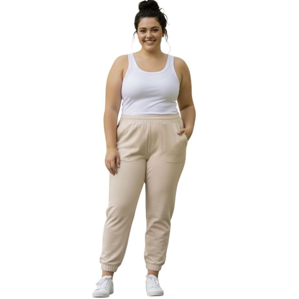 Lululemon Pants Womens 18 Tan Relaxed Fit Jogger 100% Cotton Pockets LW5DP9S